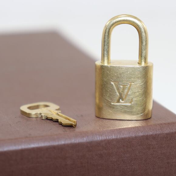 Louis Vuitton Brass Padlock & Key Set #302 Made in France - Picture 1 of 3